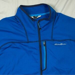 Eddie Bauer Grid Jacket Mens XL Blue Full Zip First Ascent Lightweight Outdoors